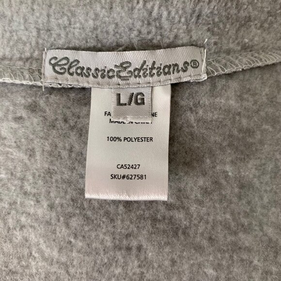 Vintage Embroidered Women's Gray Long Sleeves Button Up Cardigan - Picture 7 of 8